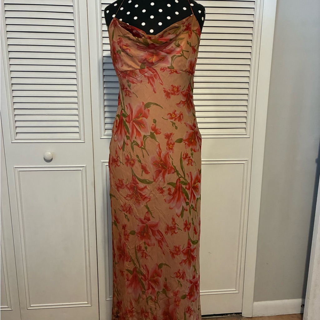Watters Floral Pink And Green Maxi Dress